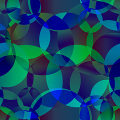 Vector abstract seamless background of bright circles and bubbles for fabric or gift accessories on a marine background.