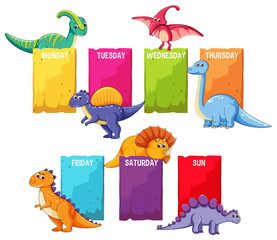 Dino on schedule template © GraphicsRF