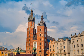 Fototapeta na wymiar St. Mary's Basilica in Krakow. Church of Our Lady Assumed into Heaven.