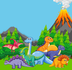Flat dinosaur in nature © GraphicsRF