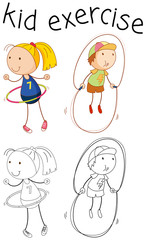 Doodle girl character excercise