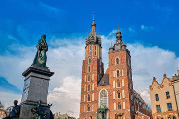 Naklejka na ściany i meble St. Mary's Basilica in Krakow. Church of Our Lady Assumed into Heaven.