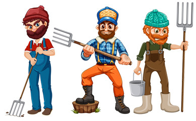 Set of farmer character