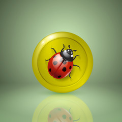 Ladybird yellow style. Icon for app or web design. EPS10 vector.