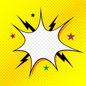 Comic book explosion blank. Stars and rays.