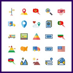 25 destination icon. Vector illustration destination set. gps and route icons for destination works