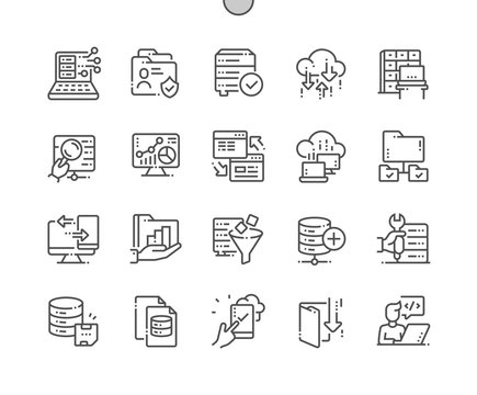 Big Data Well-crafted Pixel Perfect Vector Thin Line Icons 30 2x Grid for Web Graphics and Apps. Simple Minimal Pictogram