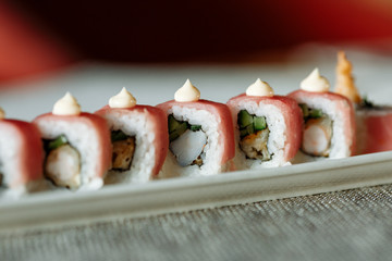 sushi roll with tuna