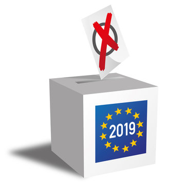 Europawahl 2019, Wahlurne und Stimmzettel