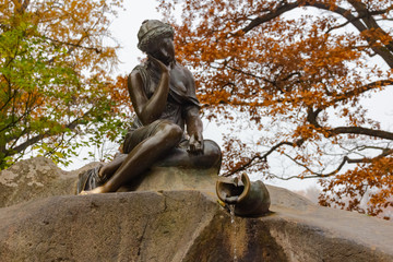 Fountain Girl with pitcher. Autumn Park. Catherine Park. Pushkin, St. Petersburg, Russia
