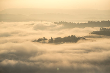 sunrise at cloudy morning