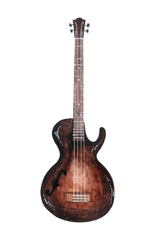 Fototapeta premium Musical watercolor instruments, acoustic guitar isolated on waite background.