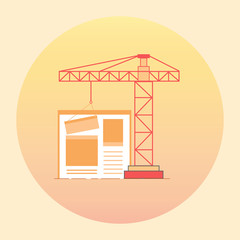 Obraz premium Flat design of website under construction, web page building process, site form layout of Web Development.