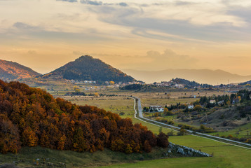 Mountain Road to Ovindoli, a little town in Abruzzo - Italy