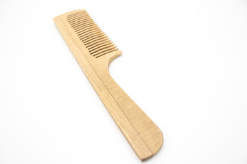 Wooden comb with handle