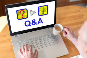 Q&a concept on a laptop
