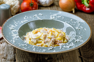 Spaghetti Carbonara with bacon