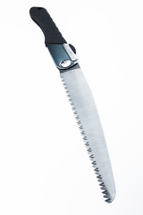new folding hacksaw on white background