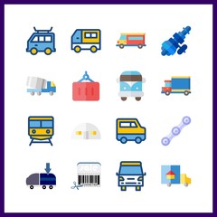 logistic icon. truck and distribution vector icons in logistic set. Use this illustration for logistic works.