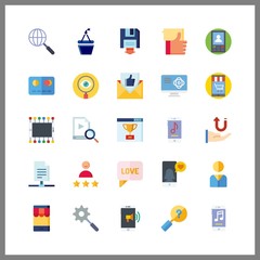 online icons set. networking, results, debit and positive graphic works