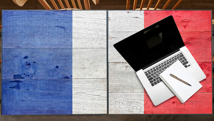 France flagged wooden Table