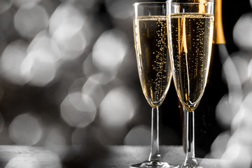 two glasses of sparkling wine