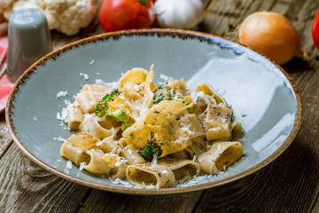 calamarata with broccoli