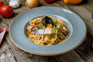 Pasta with seafood