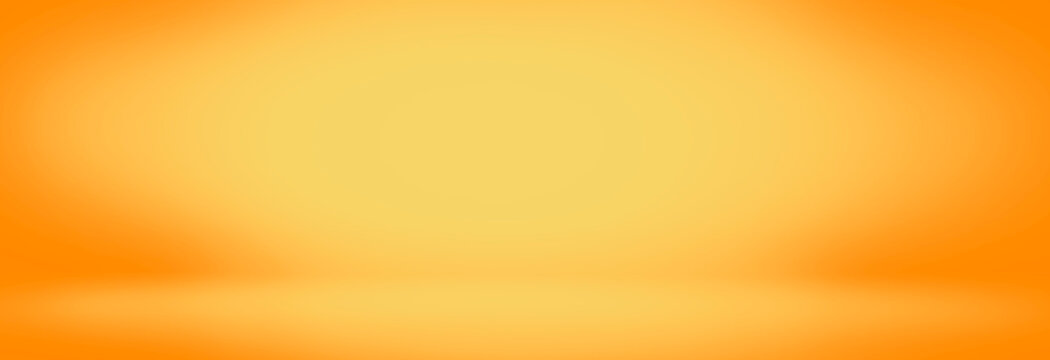 Yellow And Orange Studio Room Background, Bland Banner And Empty Wall