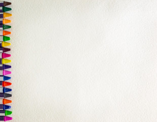 White drawing sheet and colored pastels