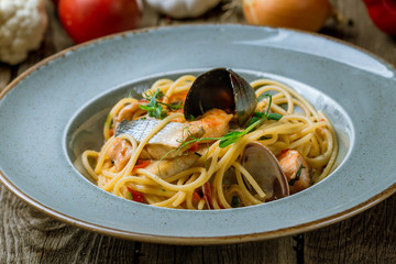 Pasta with seafood