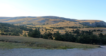 landscape with lake and mountains