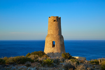 Fototapeta na wymiar Torre del Gerro tower in Denia of Alicante
