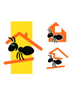 Ant the builder. vector image for logo or illustrations