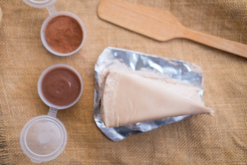 Slices of delicious chocolate cake