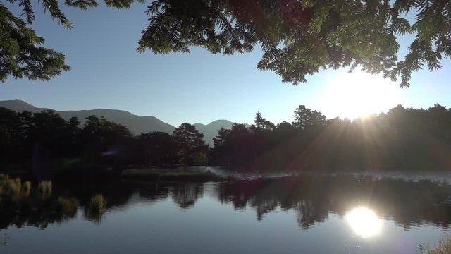 Lake at sunset from the bassa de oles in the valley of aran