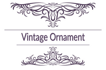 Vintage Ornament, Decorative Frame with Abstract Floral Pattern, Black Contours Isolated on White Background. Vector