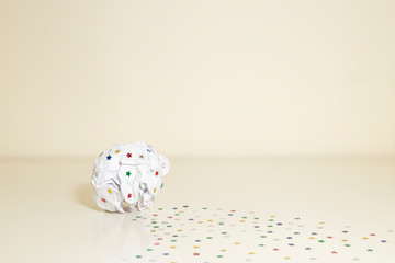 Crumpled paper ball