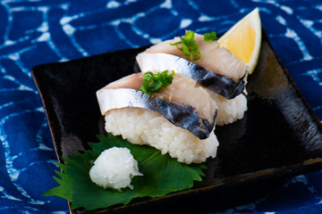 Japanese Saba sushi serve.