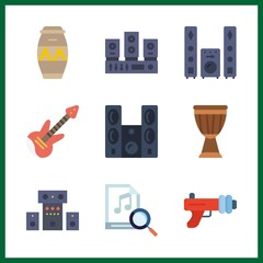 bass icon. music and drum vector icons in bass set. Use this illustration for bass works.