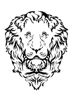 gothic lion head. vector image for logo or illustration