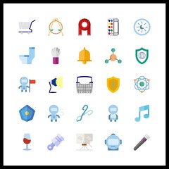 25 element icon. Vector illustration element set. atom and bow icons for element works