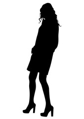 Beauty young girl in dress on white background