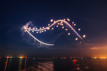 pyrotechnic show in Gdynia