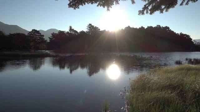 Lake at sunset from the bassa de oles in the valley of aran