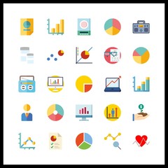 chart icons set. station, work, young and graphic graphic works
