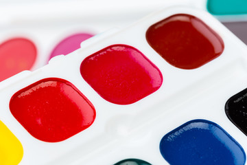 Set of watercolor paints