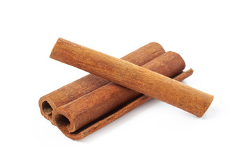 Cinnamon sticks isolated on white background