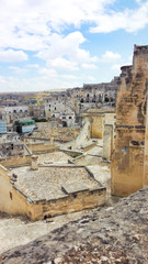 View of white houses of Matera also called City of stones
