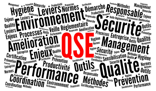 QSE, qualit&eacute;, s&eacute;curit&eacute;, environnement nuage de mots